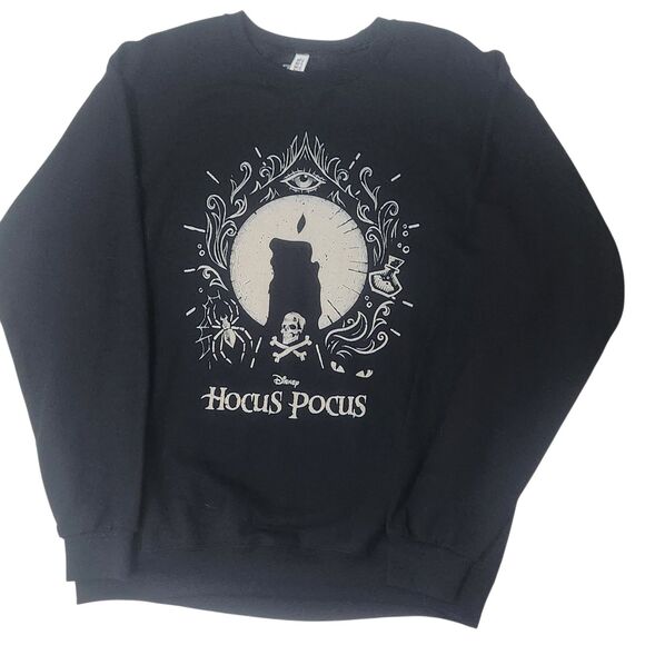 Disney HocusPocus-Black Flame Candle Graphic-Crewneck Sweatshirt NWT-L-Halloween - Picture 3 of 8